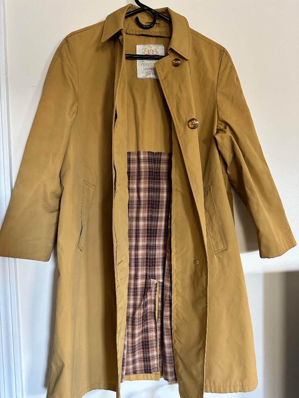 Classic Yellow Vintage LADY FORECASTER Trench Coat